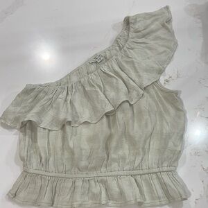 American Eagle One Shoulder Ruffle Blouse